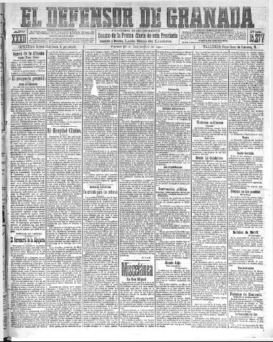 'El Defensor de Granada : diario político independiente' - Año XXXII Número 15277 (30/09/1910)
