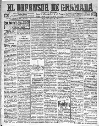'El Defensor de Granada : diario político independiente' - Año XXXII Número 15284 (07/10/1910)