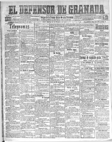 'El Defensor de Granada : diario político independiente' - Año XXXII Número 15231 (24/10/1910)