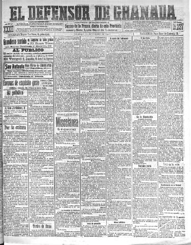 'El Defensor de Granada : diario político independiente' - Año XXXII Número 15237 (30/10/1910)