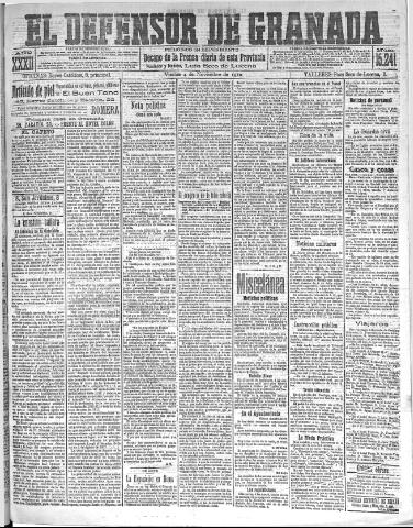 'El Defensor de Granada : diario político independiente' - Año XXXII Número 15241 (04/11/1910)
