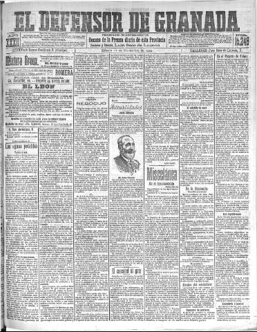 'El Defensor de Granada : diario político independiente' - Año XXXII Número 15249 (12/11/1910)