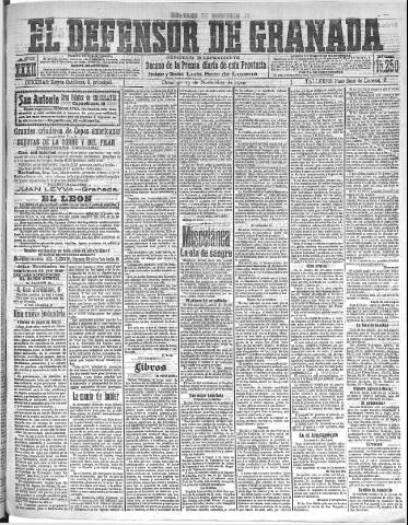 'El Defensor de Granada : diario político independiente' - Año XXXII Número 15250 (13/11/1910)