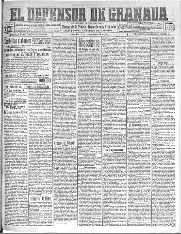 'El Defensor de Granada : diario político independiente' - Año XXXII Número 15253 (16/11/1910)