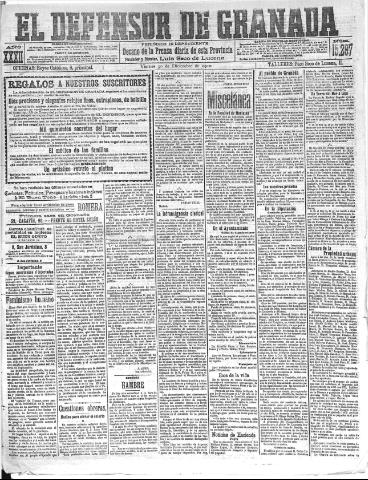 'El Defensor de Granada : diario político independiente' - Año XXXII Número 15297 (30/12/1910)