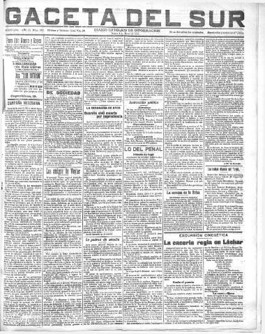 'Gaceta del sur : diario católico de información' - Año III Número 576 (04/01/1910)