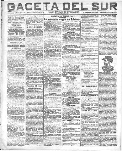 'Gaceta del sur : diario católico de información' - Año III Número 577 (05/01/1910)