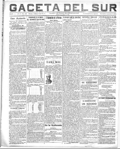 'Gaceta del sur : diario católico de información' - Año III Número 583 (11/01/1910)