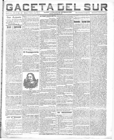 'Gaceta del sur : diario católico de información' - Año III Número 584 (12/01/1910)