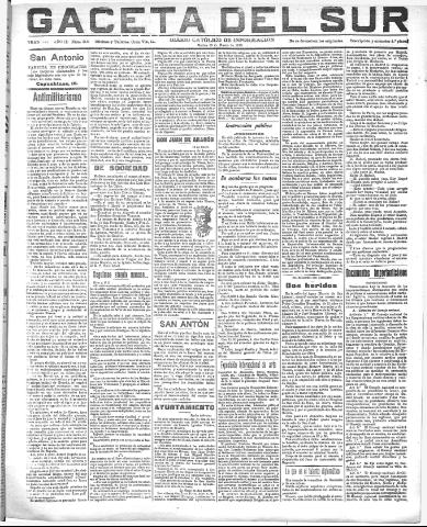 'Gaceta del sur : diario católico de información' - Año III Número 590 (18/01/1910)