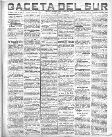 'Gaceta del sur : diario católico de información' - Año III Número 602 (30/01/1910)