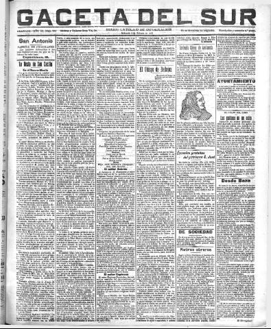 'Gaceta del sur : diario católico de información' - Año III Número 604 (02/02/1910)