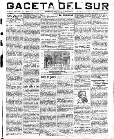'Gaceta del sur : diario católico de información' - Año III Número 613 (13/02/1910)