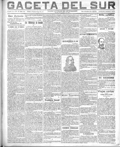 'Gaceta del sur : diario católico de información' - Año III Número 619 (20/02/1910)