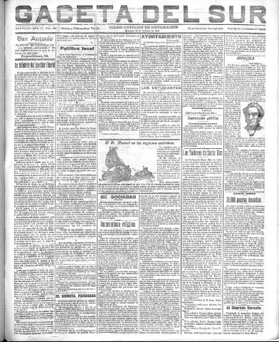 'Gaceta del sur : diario católico de información' - Año III Número 621 (23/02/1910)