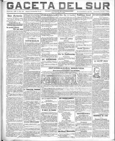 'Gaceta del sur : diario católico de información' - Año III Número 623 (25/02/1910)