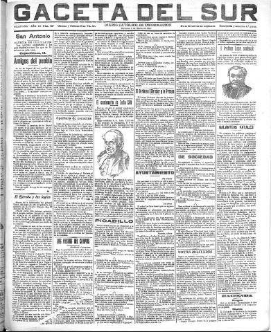 'Gaceta del sur : diario católico de información' - Año III Número 627 (02/03/1910)