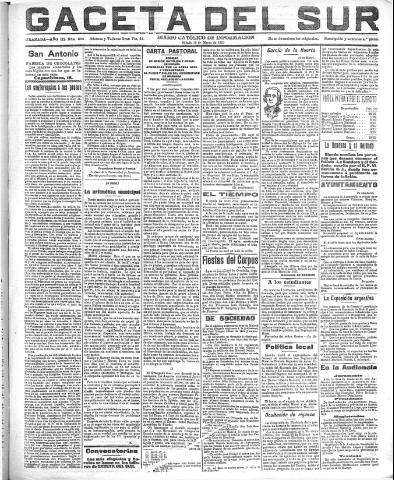 'Gaceta del sur : diario católico de información' - Año III Número 636 (12/03/1910)