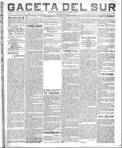 'Gaceta del sur : diario católico de información' - Año III Número 640 (17/03/1910)