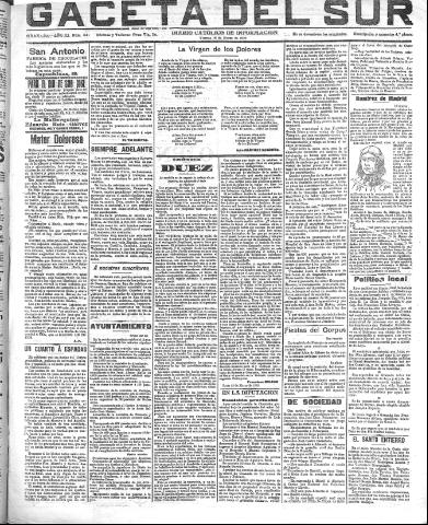 'Gaceta del sur : diario católico de información' - Año III Número 641 (18/03/1910)
