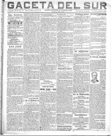 'Gaceta del sur : diario católico de información' - Año III Número 642 (19/03/1910)