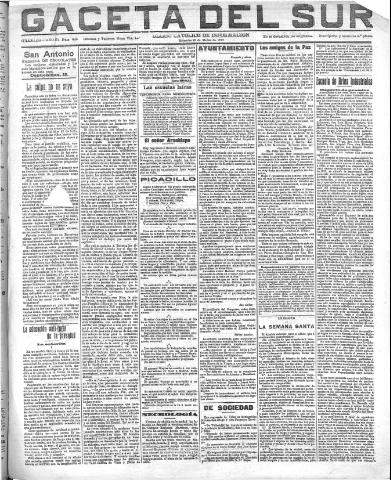 'Gaceta del sur : diario católico de información' - Año III Número 645 (23/03/1910)
