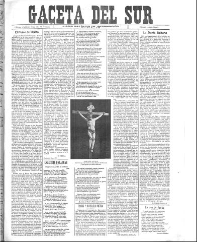 'Gaceta del sur : diario católico de información' - Año III Número (25/03/1910)