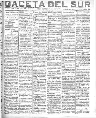 'Gaceta del sur : diario católico de información' - Año III Número 649 (29/03/1910)