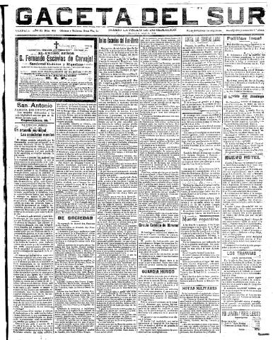 'Gaceta del sur : diario católico de información' - Año III Número 655 (05/04/1910)