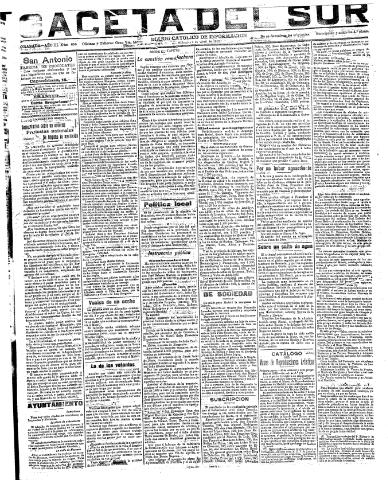 'Gaceta del sur : diario católico de información' - Año III Número 656 (06/04/1910)