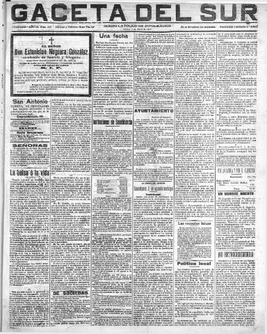 'Gaceta del sur : diario católico de información' - Año III Número 657 (07/04/1910)