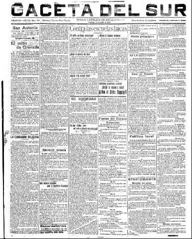 'Gaceta del sur : diario católico de información' - Año III Número 660 (10/04/1910)