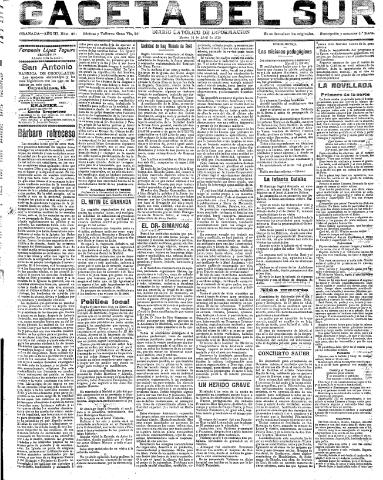 'Gaceta del sur : diario católico de información' - Año III Número 661 (12/04/1910)