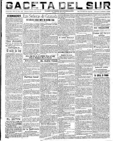 'Gaceta del sur : diario católico de información' - Año III Número 666 (17/04/1910)