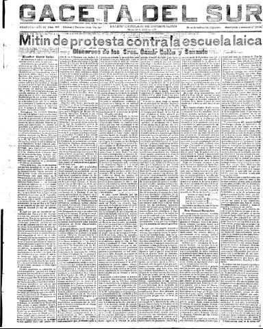 'Gaceta del sur : diario católico de información' - Año III Número 668 (19/04/1910)