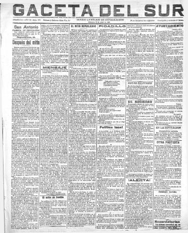 'Gaceta del sur : diario católico de información' - Año III Número 669 (20/04/1910)