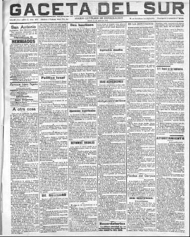 'Gaceta del sur : diario católico de información' - Año III Número 670 (21/04/1910)