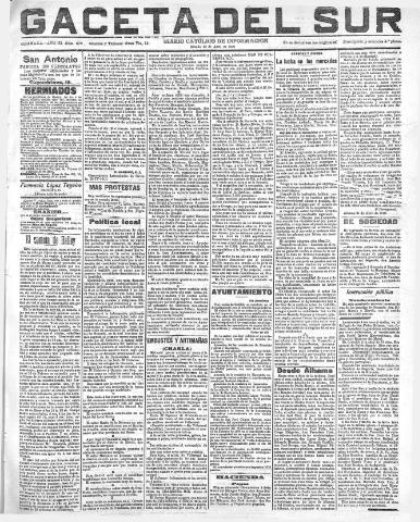 'Gaceta del sur : diario católico de información' - Año III Número 672 (23/04/1910)