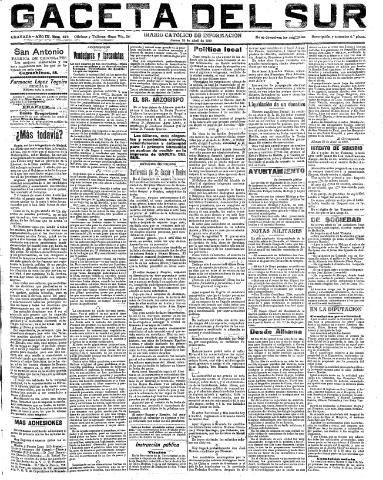 'Gaceta del sur : diario católico de información' - Año III Número 676 (28/04/1910)