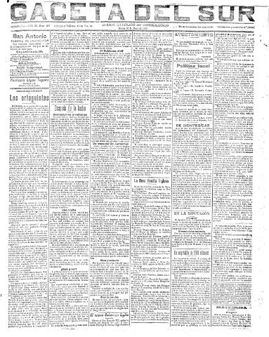 'Gaceta del sur : diario católico de información' - Año III Número 687 (10/05/1910)