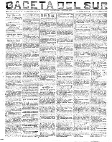 'Gaceta del sur : diario católico de información' - Año III Número 689 (13/05/1910)