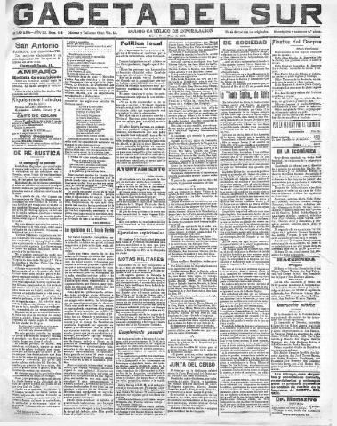 'Gaceta del sur : diario católico de información' - Año III Número 692 (17/05/1910)
