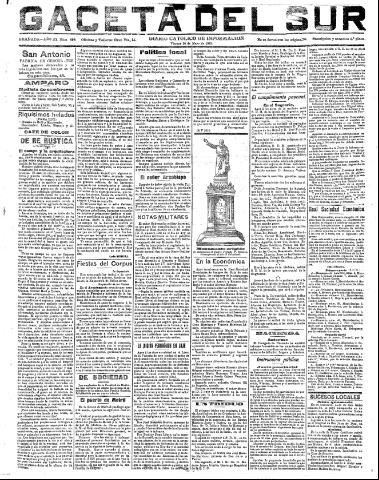 'Gaceta del sur : diario católico de información' - Año III Número 695 (20/05/1910)
