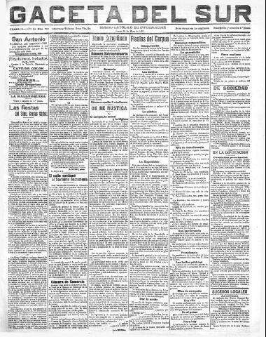 'Gaceta del sur : diario católico de información' - Año III Número 700 (26/05/1910)