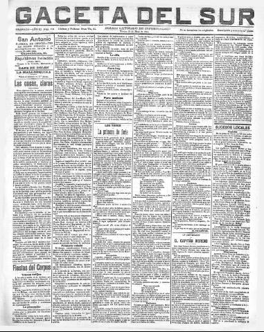 'Gaceta del sur : diario católico de información' - Año III Número 701 (27/05/1910)