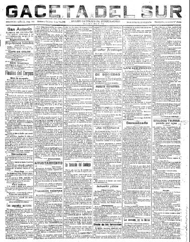 'Gaceta del sur : diario católico de información' - Año III Número 704 (31/05/1910)