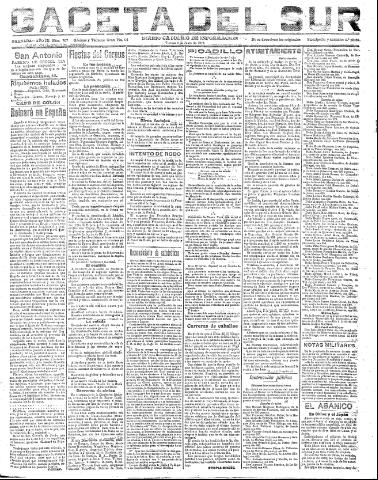 'Gaceta del sur : diario católico de información' - Año III Número 707 (03/06/1910)
