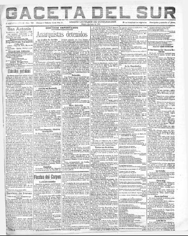 'Gaceta del sur : diario católico de información' - Año III Número 708 (04/06/1910)