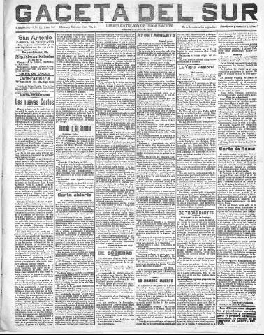 'Gaceta del sur : diario católico de información' - Año III Número 717 (15/06/1910)