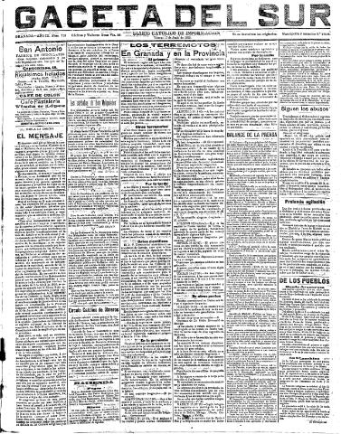 'Gaceta del sur : diario católico de información' - Año III Número 719 (17/06/1910)